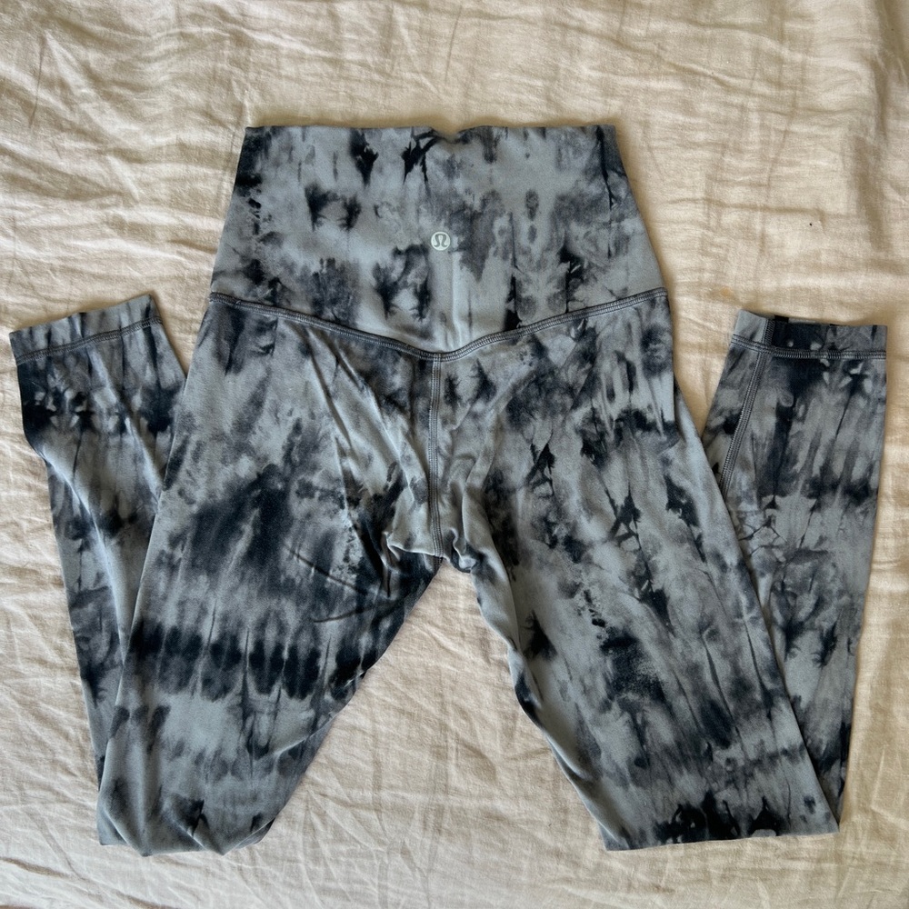 lululemon athletica Leggings - Black and Gray Tie-Dye
